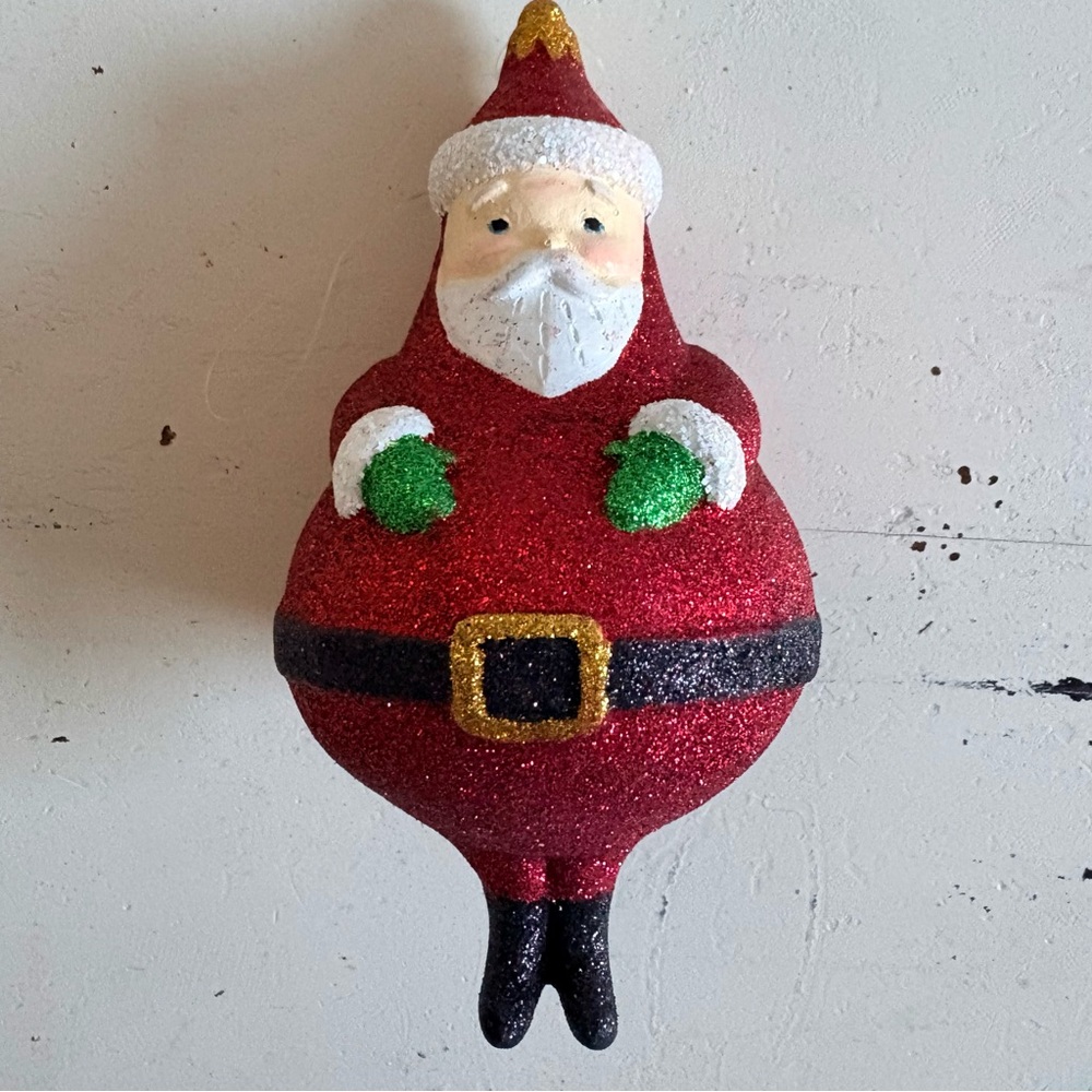 Dept. 56 Roly Poly Glitter Santa Claus Christmas Large Vintage Ornament